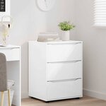 vidaXL Armoire de rangement Blanc brillant 60 x 48 x 81 cm