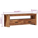 vidaXL Meuble TV 118x30x40 cm Bois massif