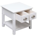 vidaXL Table d'appoint Blanc 40x40x40 cm Bois de Paulownia