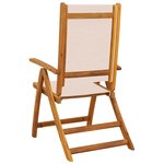 vidaXL Chaises pliables de jardin lot de 6 bois d'acacia et textilène