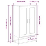 vidaXL Buffet haut vert olive 68x39x123 cm acier