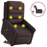 vidaXL Fauteuil inclinable de massage électrique Marron foncé Tissu