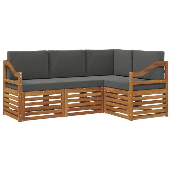 vidaXL Ensembles de canapés avec coussin 4 Pièces Naturel et Anthracite