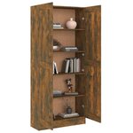 vidaXL Armoire à livres Chêne fumé 82 5x30 5x185 5cm Bois d'ingénierie