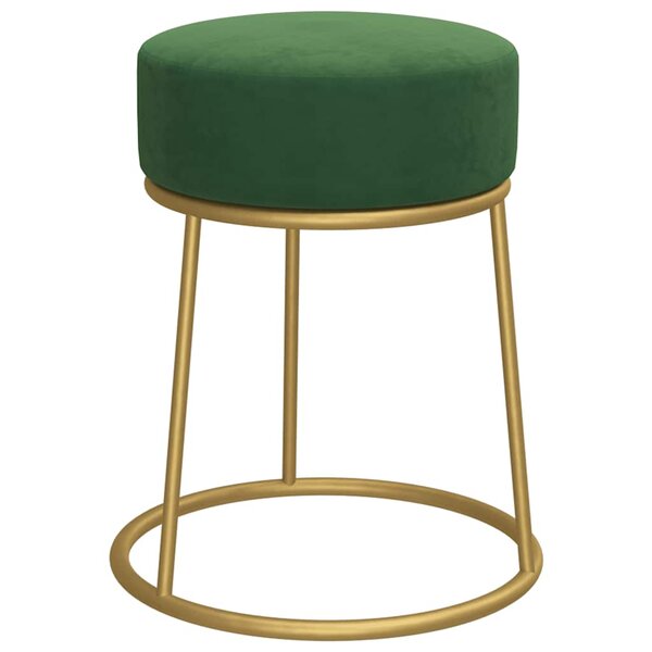 vidaXL Tabouret rond Vert Velours