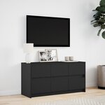 vidaXL Meuble TV avec LED noir 100x34x50 cm bois d'ingénierie