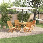 vidaXL Ensemble de salle à manger pour jardin 5 Pièces Marron