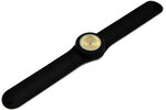 Montre classic bracelet noir et cadran gold sun.