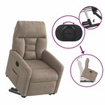 vidaXL Fauteuil inclinable taupe tissu microfibre