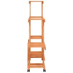 vidaXL Support à fleurs avec roues 95x25x101 cm bois massif de sapin