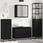 vidaXL Ensemble de mobilier de salle de bain avec tiroir Chêne noir