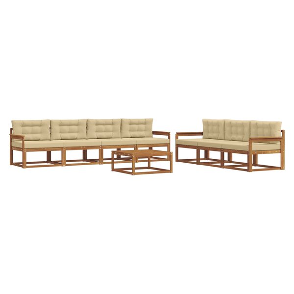 vidaXL Ensemble de canapés d'extérieur 8 Pièces Naturel et Beige