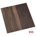 vidaXL Dalles de plancher autoadhésives 55Pièces PVC 5 11 m² marron foncé