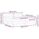 vidaXL Lit avec sommier et matelas gris foncé 200x200 cm en tissu