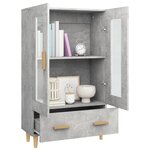 vidaXL Buffet haut Gris béton 70x31x115 cm Bois d'ingénierie