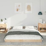 vidaXL Cadre de lit Marron 140 x 200 cm Bois massif en pin