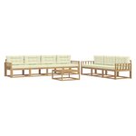 vidaXL Ensemble de canapés d'extérieur 7 Pièces Blanc et crème