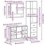 vidaXL Ensemble de meubles de salle de bain 3 Pièces Sonoma gris