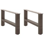vidaXL Pieds de table basse en acier naturel 2 pièces 60 x (30-31) cm Acier