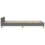 vidaXL Cadre de lit avec tête de lit Gris foncé 90x190 cm Tissu
