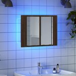 vidaXL Armoire à miroir LED Chêne marron 60x12x45 cm Bois d'ingénierie