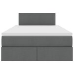 vidaXL Lit avec rangement et LED Gris foncé 120 x 190 cm tissu