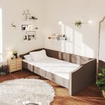 Vidaxl lit avec éclairage usb taupe tissu 90x200 cm