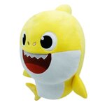 Baby Shark - Peluche sonore Baby Shark 30 cm - peluche musicale - bébé requin - jaune