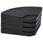 vidaXL Socle de parasol en forme d'éventail 4 Pièces Noir