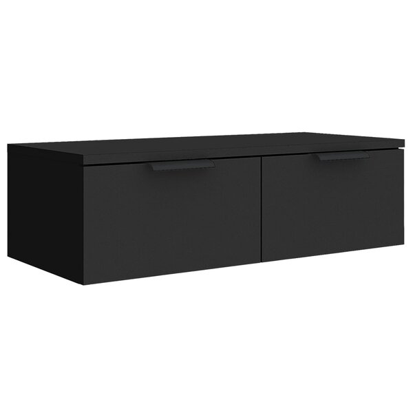 vidaXL Armoire murale noir 68x30x20 cm bois d'ingénierie