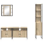 vidaXL Ensemble de mobilier de salle de bain 4 Pièces Chêne sonoma