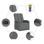 vidaXL Fauteuil de massage inclinable gris foncé tissu