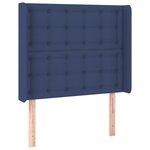 vidaXL Sommier à lattes de lit matelas et LED Bleu 90x200 cm Tissu