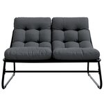 vidaXL Banc de Jardin avec Coussin Noir 110x80x71 cm Acier