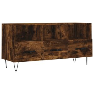 vidaXL Meuble TV chêne fumé 102x36x50 cm bois d'ingénierie