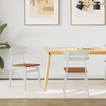 vidaXL Chaise de salle à manger 2 Pièces Blanc et Naturel