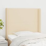 vidaXL Tête de lit avec oreilles Crème 93x16x118/128 cm Tissu