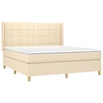 vidaXL Sommier à lattes de lit matelas et LED Crème 180x200 cm Tissu