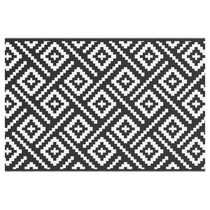 vidaXL Tapis d'extérieur ARAKIL Blanc et noir 120x180 cm PP