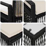 vidaXL Ensemble de canapé de jardin 14 pc Noir polyrotin