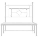 vidaXL Cadre de lit métal avec tête de lit blanc 90x200 cm