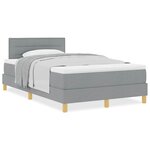 vidaXL Lit boxspring avec matelas Gris clair 120 x 190 cm tissu