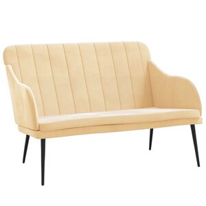 vidaXL Banc Crème 110x76x80 cm Velours
