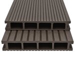 vidaXL Panneaux de terrasse creux WPC 20 m² 4 m Marron foncé
