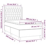 vidaXL Sommier à lattes de lit matelas LED Marron foncé 90x200cm Tissu
