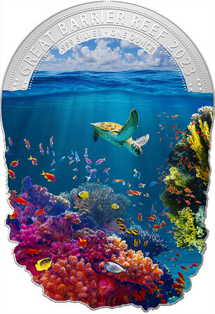 Pièce de monnaie en Argent 2 Dollars g 31.1 (1 oz) Millésime 2023 Wonders of Nature GREAT BARRIER REEF