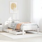 vidaXL Cadre de lit avec tiroirs sans matelas blanc 90x200 cm