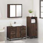 vidaXL Ensemble de meubles de salle de bain 3 Pièces Chêne marron
