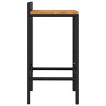 vidaXL Tabourets de bar lot de 2 noir résine tressée et bois d'acacia