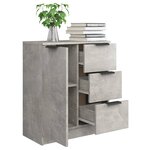 vidaXL Buffet Gris béton 60x30x70 cm Bois d'ingénierie